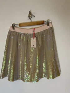 Ladies Ted Baker Size 3 UK 12 Pink Sequin Skirt New With Tags - Picture 1 of 4