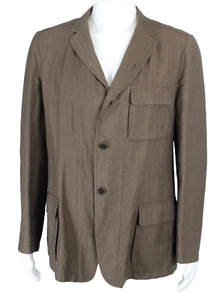 DRIES VAN NOTEN Mushroom Brown Wool Twill Men's Chore Jacket 54 - Picture 1 of 6