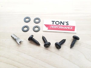 Black Theft Deterrent Auto Security License Plate Screws Stainless Steel Snake - Imagen 1 de 2