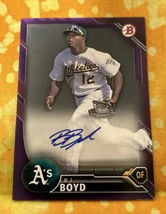 2016 Bowman Autographs Purple #PA-BB B.J. Boyd AU,SN,/250 Oakland Athletics - Picture 1 of 2