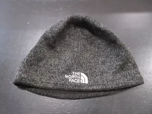 North Face Hat Cap Adult One Size Gray Black Beanie Hiker Outdoors Mens - Picture 1 of 5