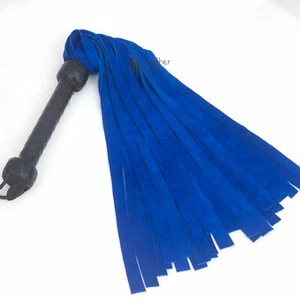 Real Genuine Cow Hide Suede Leather Flogger 25 Falls Blue Heavy Duty - Picture 1 of 3