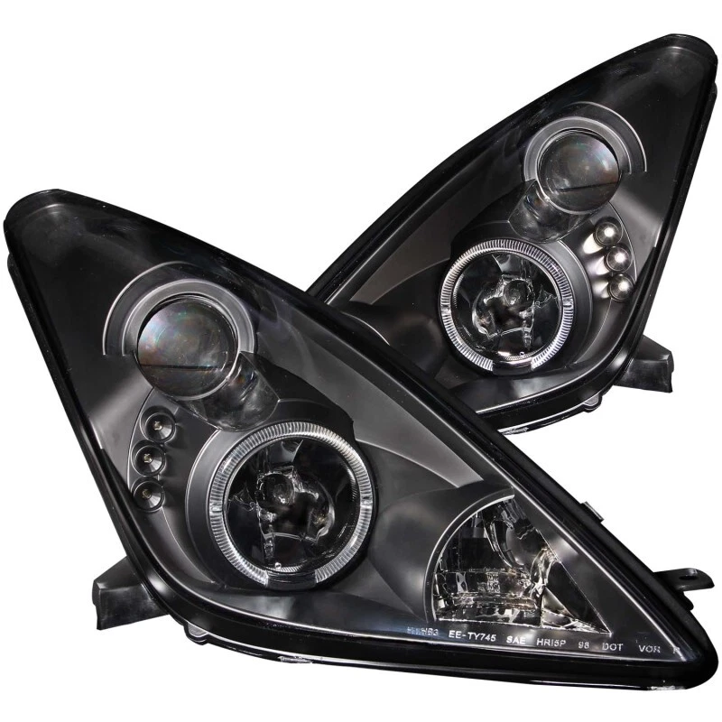 ANZO For 2000-2005 Toyota Celica Projector Headlights W/ Halo Black - Image 1 of 4