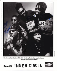 Inner Circle Jamaican reggae band REAL hand SIGNED promo photo #2 COA COPS - Picture 1 of 2