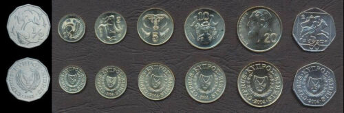 Cyprus Full Coin Set 1/2+1+2+5+10+20+50 Cents 1983- Unc 200_Other_Coin_Sets_Here