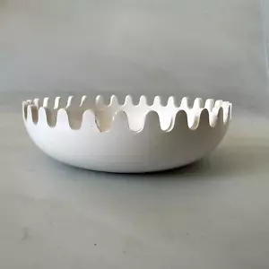Mebel Italy White Clam Ashtray Bowl Alan Fletcher Rare 70s Space Age ONLY 1 Half - Picture 1 of 9