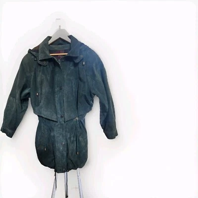 Chaqueta Wilson's Adventure Bound Gamuza Cuero Forrada en Franela Verde Cremallera Completa Talla L Foto 1 de 4