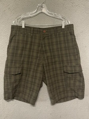 Vintage Hurley Cargo Shorts Size 36 Plaid Adult Polyester blend - Image 1 of 4