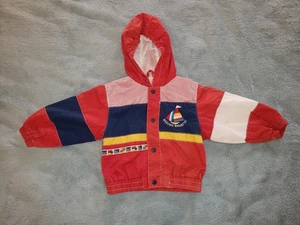 Vintage 80/90s Skyline Hooded Nautical Sailing Regatta Coat Baby Toddler Boy 24M - Picture 1 of 5