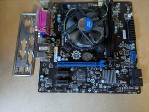 MSI H81M-P33 V2 Sockel LGA1150 DDR3 Mainboard mit I/O Shield und Lüfter gebraucht - Bild 1 von 3