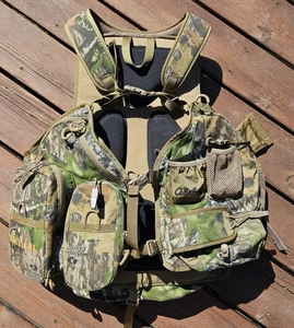 Cabela's Tactical Tat'r 2 Turkey Vest Couch Potato Speedseat S/M Mossy Oak Camo - Picture 1 of 8