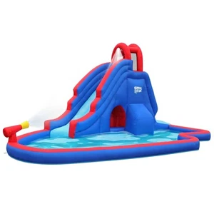 Inflatable Water Slide Park Kids with Air Blower Backyard Bounce House Pool Fun - Picture 1 of 8