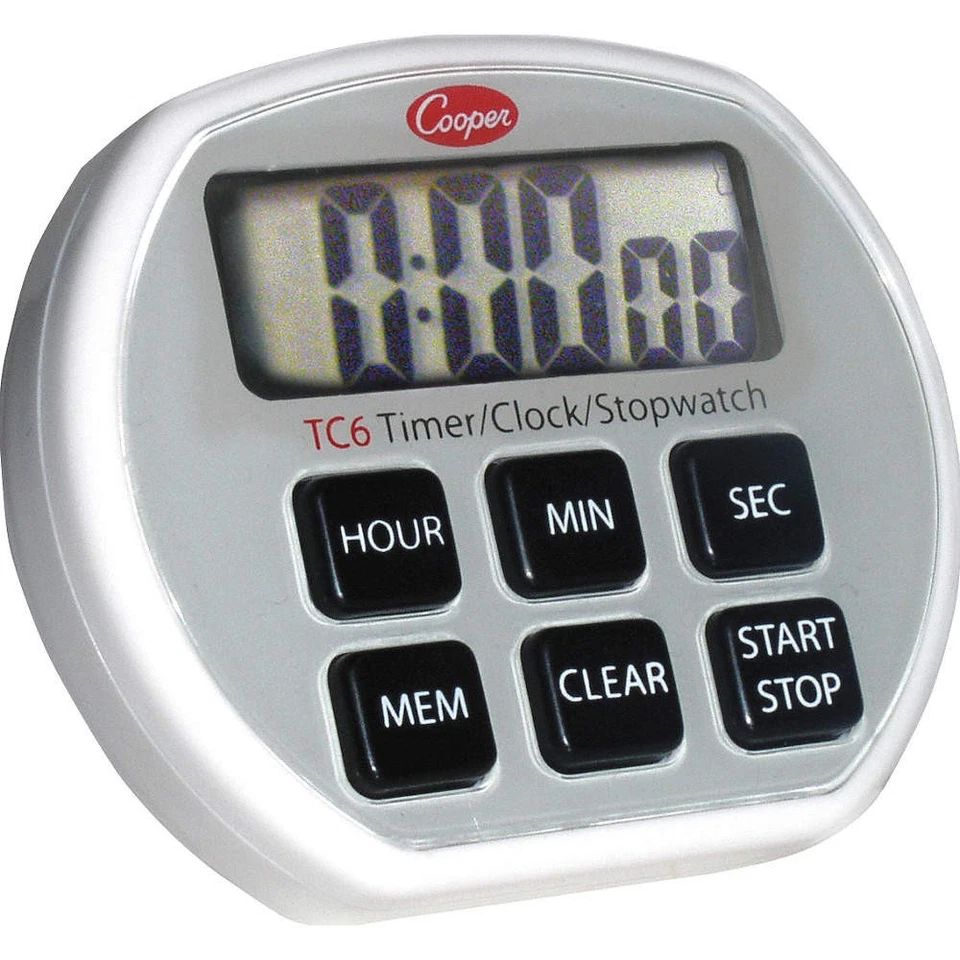 COOPER ATKINS TC6 Digital Timer, Count Down,Count Up, 24hr 8NKC7 - Image 1 of 1