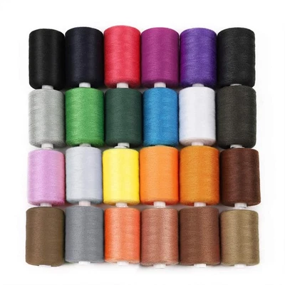 Juegos de hilos de coser - Algodón mezclado de 24 colores, 1000 yardas para máquina de coser, hágalo usted mismo... Foto 1 de 4
