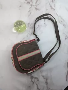Cinda B Umhängetasche Messenger Bag braun rosa gesteppt verstellbarer Riemen - Bild 1 von 12