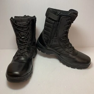 Tact Squad S310BK, Sentry 8″ Side Zip Military Combat Boots, Black, Size 11.5M - Picture 1 of 19