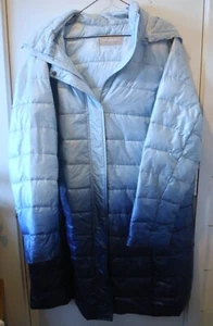Woman Within Size L Shaded Blue Puffy Lightweight Packable Coat New M7026 - Picture 1 of 3