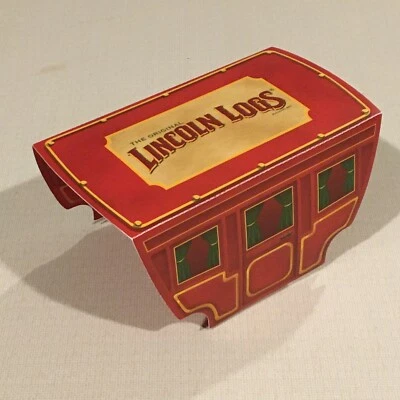 Paper Red Stage Coach Wagon Top ONLY for Lincoln Logs - Image 1 of 4