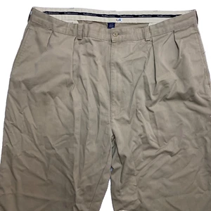 Vintage Polo Ralph Lauren Khaki Pants Men's 42 Tan Cotton Classic Pleated Fit - Picture 1 of 11