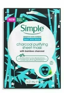 4x Simple Daily Detox Purifying Charcoal Mask 21Ml - Picture 1 of 1