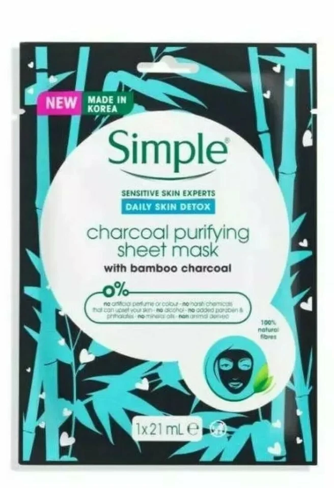 4x Simple Daily Detox Purifying Charcoal Mask 21Ml - Image 1 of 1