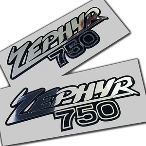 Zephyr 750 Silber Chrom auf Schwarz Aufkleber Individuelle Grafik Sticker x 2 Stück - Bild 1 von 3