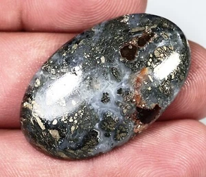 39 CT NATURAL MINERAL MARCASITE HADEED OVAL CABOCHON PENDANT GEMSTONE ER-525 - Picture 1 of 5