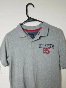 Tommy Hilfiger Men's Gray 85 Embroidery Wicking Polo Spelled Out Logo Size XL - Picture 1 of 6