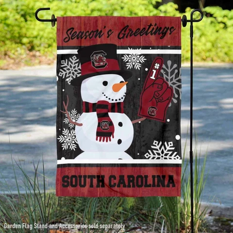 South Carolina Gamecocks Holiday Winter Snow Garden Flag and Yard Banner Cover