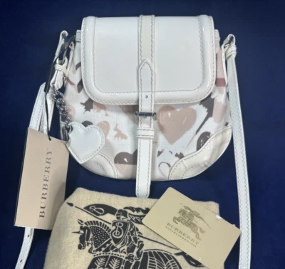 Bolso Bandolera BURBERRY Charol Blanco Corazón Supernova Check XS Aspley NUEVO Foto 1 de 4