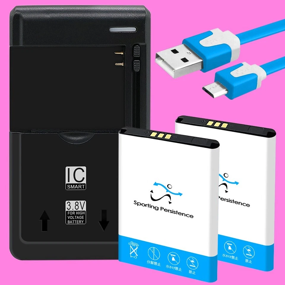 2x Cargador Universal de Batería 1500mAh + Cable para Verizon Orbic Journey V RC2200L Foto 1 de 1