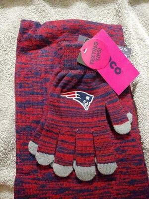 Conjunto de bufanda y guantes de mezcla de colores de los New England Patriots NFL mezcla de colores infinitos Foto 1 de 4