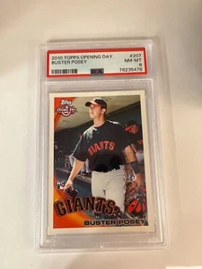 Tarjeta de novato Buster Posey Topps 2010 #2 graduada PSA casi nueva - Mt 8 - Imagen 1 de 2