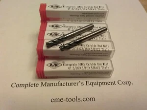 10pcs 3/16" Tialn coated solid Carbide End Mills 4 Flt general machining #GM1006 - Picture 1 of 3