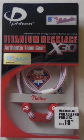 Phiten - Titanium Necklace X30 MLB Phillies - 18" Cover