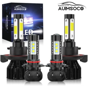 For Dodge Caliber 2007 2008 2009 9008 H13+H10 9145 4x LED Headlight Bulbs 6500K - Picture 1 of 14