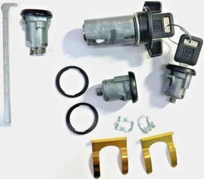 New GM OEM Black Ignition/Doors/Trunk Lock Key Cylinder Set Keyed Alike 4 Locks - Image 1 of 2