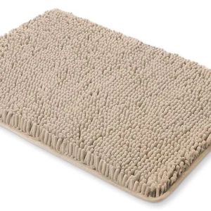 Light Gray Bathroom Rugs – Thick Chenille Bath Mats | Absorbent and Washable ... - Picture 1 of 6