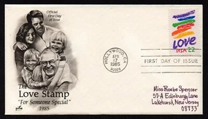 USA, SCOTT # 2143, ARTCRAFT FDC COVER OF 1985 LOVE, FAMILY, FOR SOMEONE SPECIAL - Picture 1 of 1