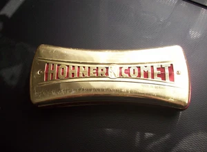 Ältere Mundharmonika - Hohner Comet in Goldfarbig - gereinigt - funktioniert! - Foto 1 di 6