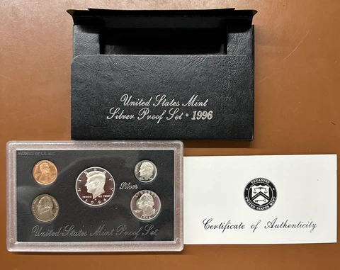 1996-S Silver Proof Set US Mint Box & COA - TCCCX Cover