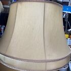 VTG Deco Oversized 3 Rimmed SILK 8 Panels Drum SHAPE Lamp 13”x12x19”