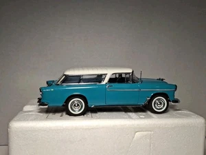 Danbury Mint 1955 Chevrolet Bel Air Nomad Diecast 1:24 Teal HTF MINT》54 - Picture 1 of 13