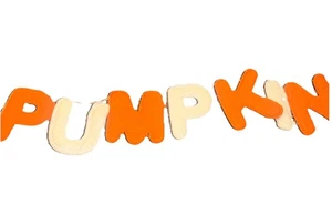 KÜRBISZEIT Girlande Herbst Halloween Erntedank Deko Akzent 6" lang - Bild 1 von 5