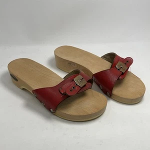 Sandalias de ejercicio Dr Scholls rojas para mujer talla 7 años 70 madera ajustable vintage - Imagen 1 de 21