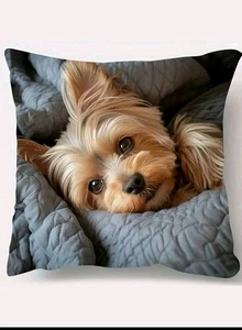 YORKSHIRE TERRIER Cachorro Perro Fundas de Cojín Cojines Decorativos Yorkie Perros Cubierta - Imagen 1 de 3