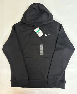 Nike Club Black Hoodie Swoosh Logo Men Sz Extra Large 611457-010 - Picture 1 of 3