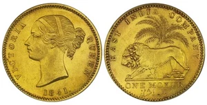 INDIA-BRITISH. Victoria 1841 (c) AV Mohur. ANACS MS62 Fr.-1595a; Pridmore 22 - Picture 1 of 1