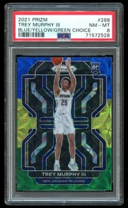 2021-22 Panini Prizm Blue Yellow Green Choice #288 Trey Murphy III PSA 8 Rookie - Picture 1 of 2