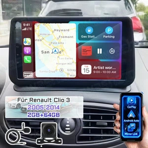 2+64GB CarPlay Android 15 Autoradio Für Renault Clio 3 Navi WiFi RDS GPS +Kamera - Bild 1 von 23